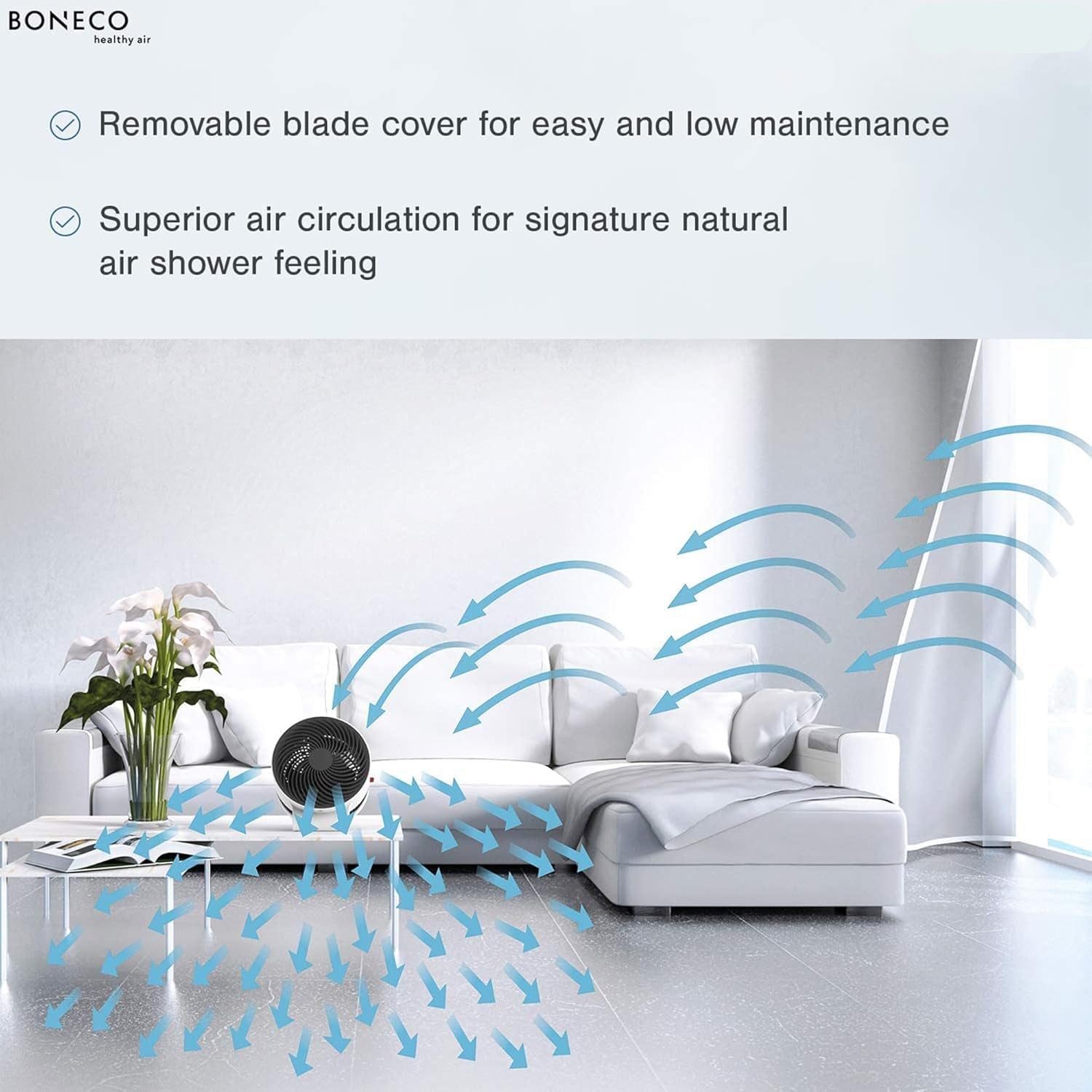BONECO - F100 Desktop Air Shower Fan, Air Circulator
