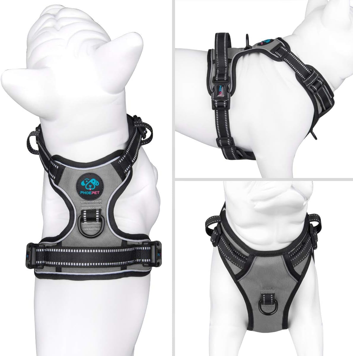 PHOEPET No-Pull Reflective Dog Harness with Handle