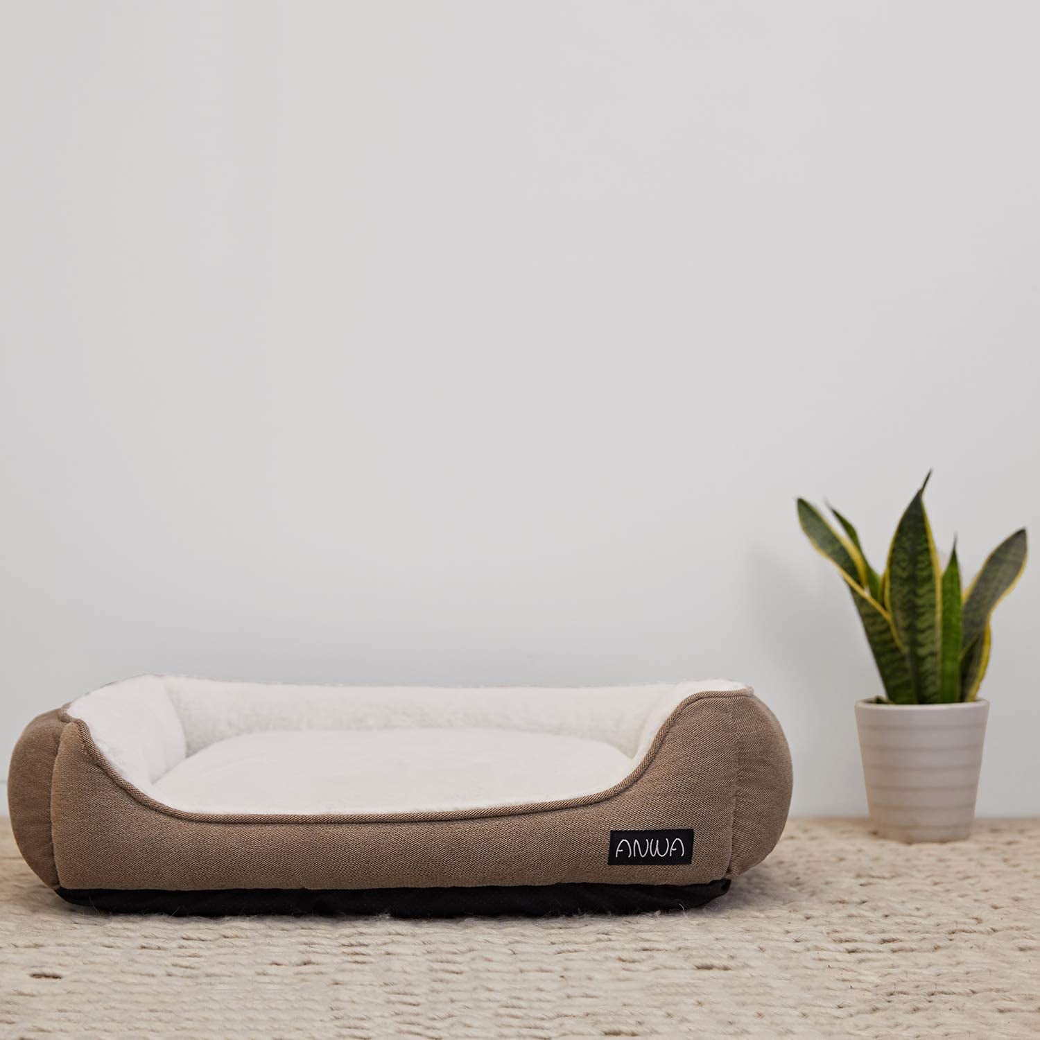 Durable Square Dog Bed - Machine Washable, Comfortable for Medium Dogs