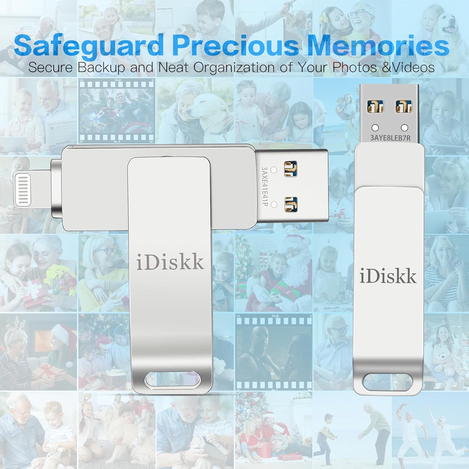 iDiskk MFi-Certified Flash Drive for iPhone & iPad backup photos USB