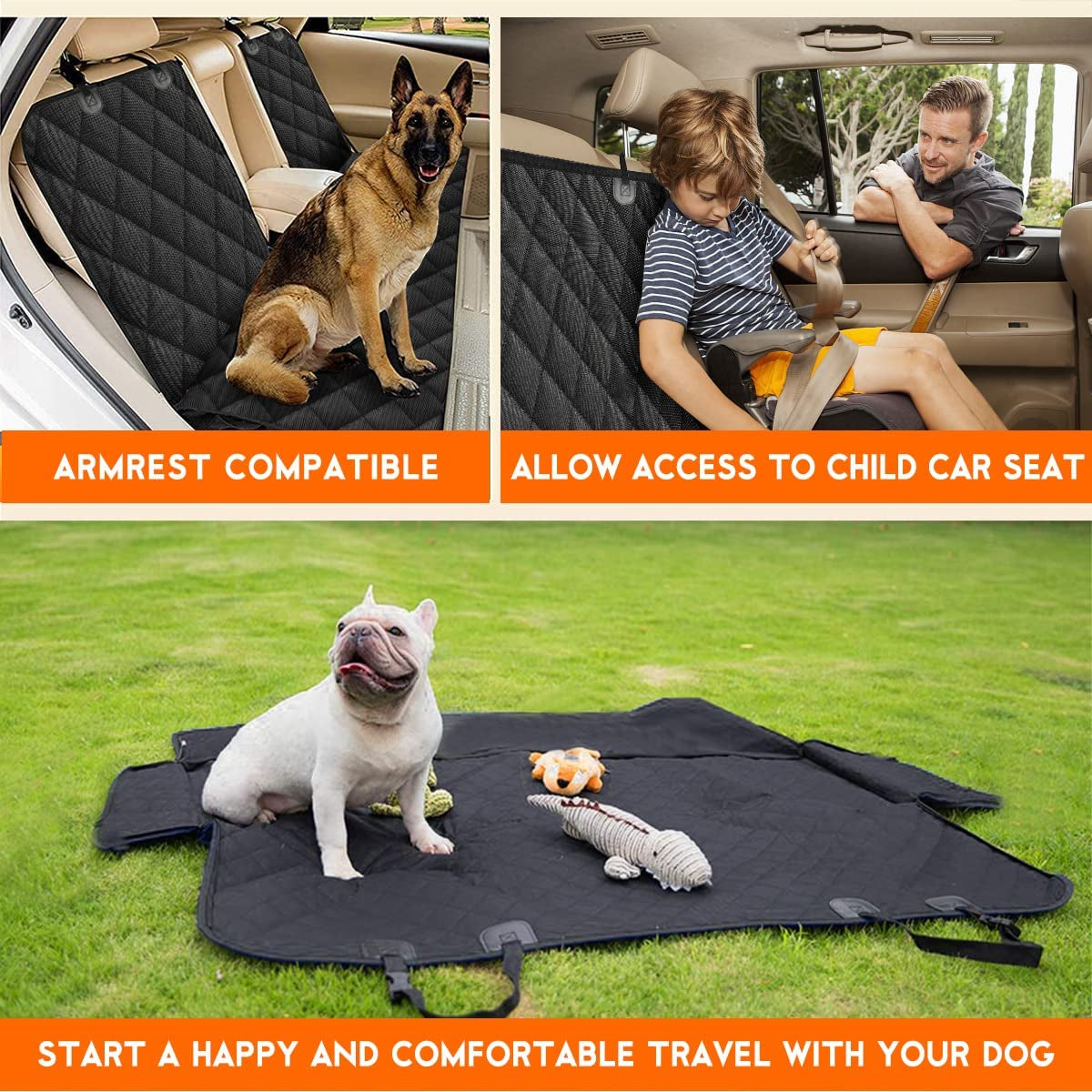 Waterproof Dog Seat Cover Fits most cars, SUVs, and trucks non-slip and durable