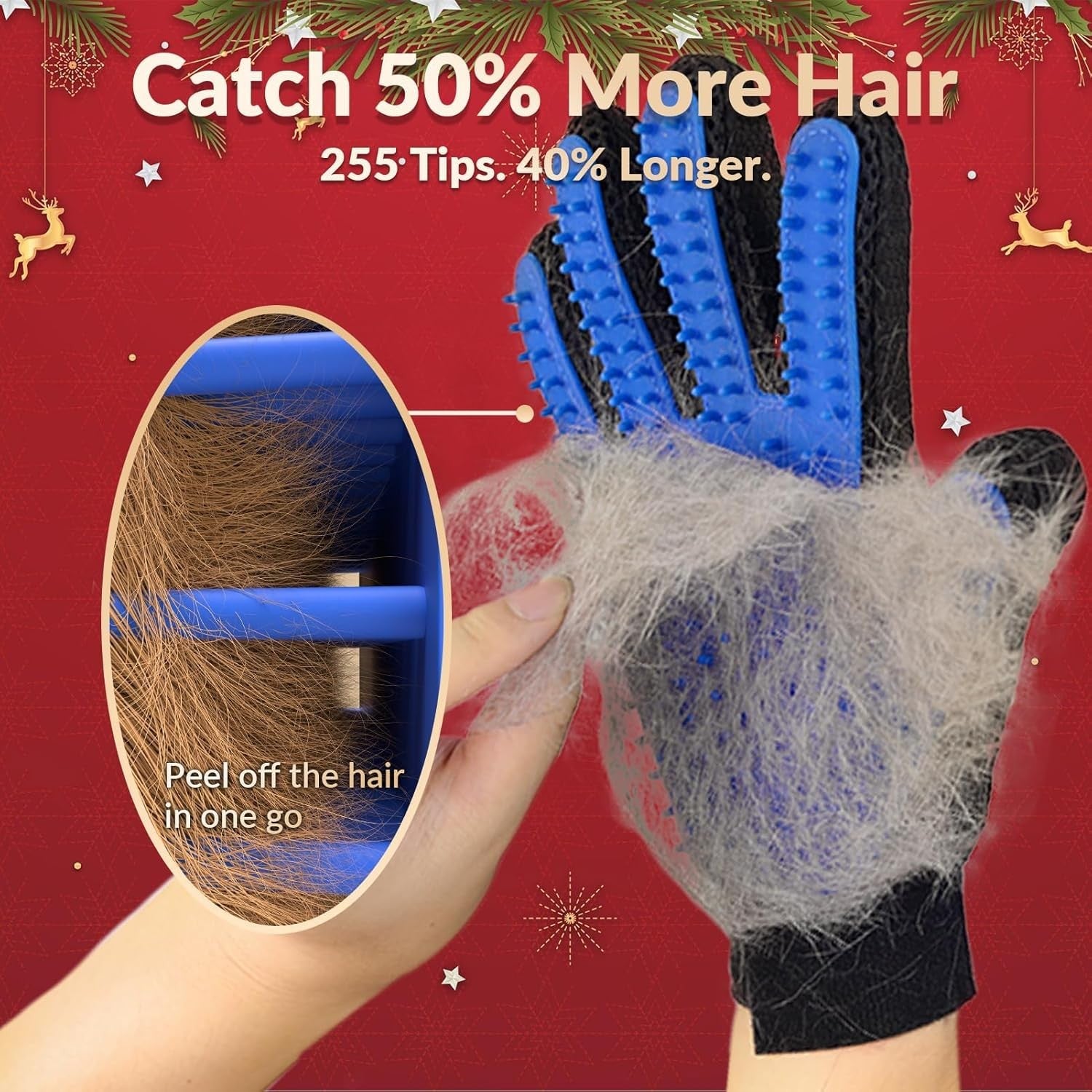 Upgrade Efficient Pet Hair Remover Gloves - Gentle Shedding Brushes for Pet