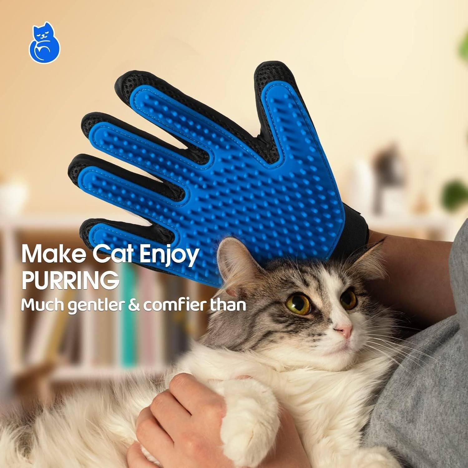 Upgrade Efficient Pet Hair Remover Gloves - Gentle Shedding Brushes for Pet