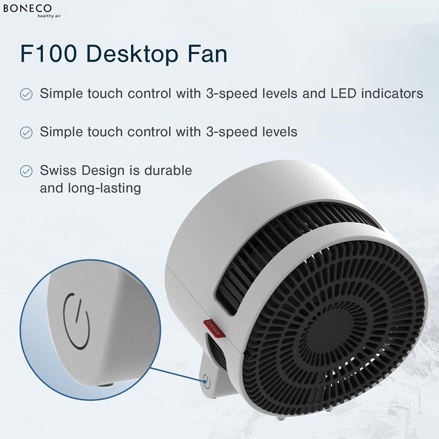 BONECO - F100 Desktop Air Shower Fan, Air Circulator