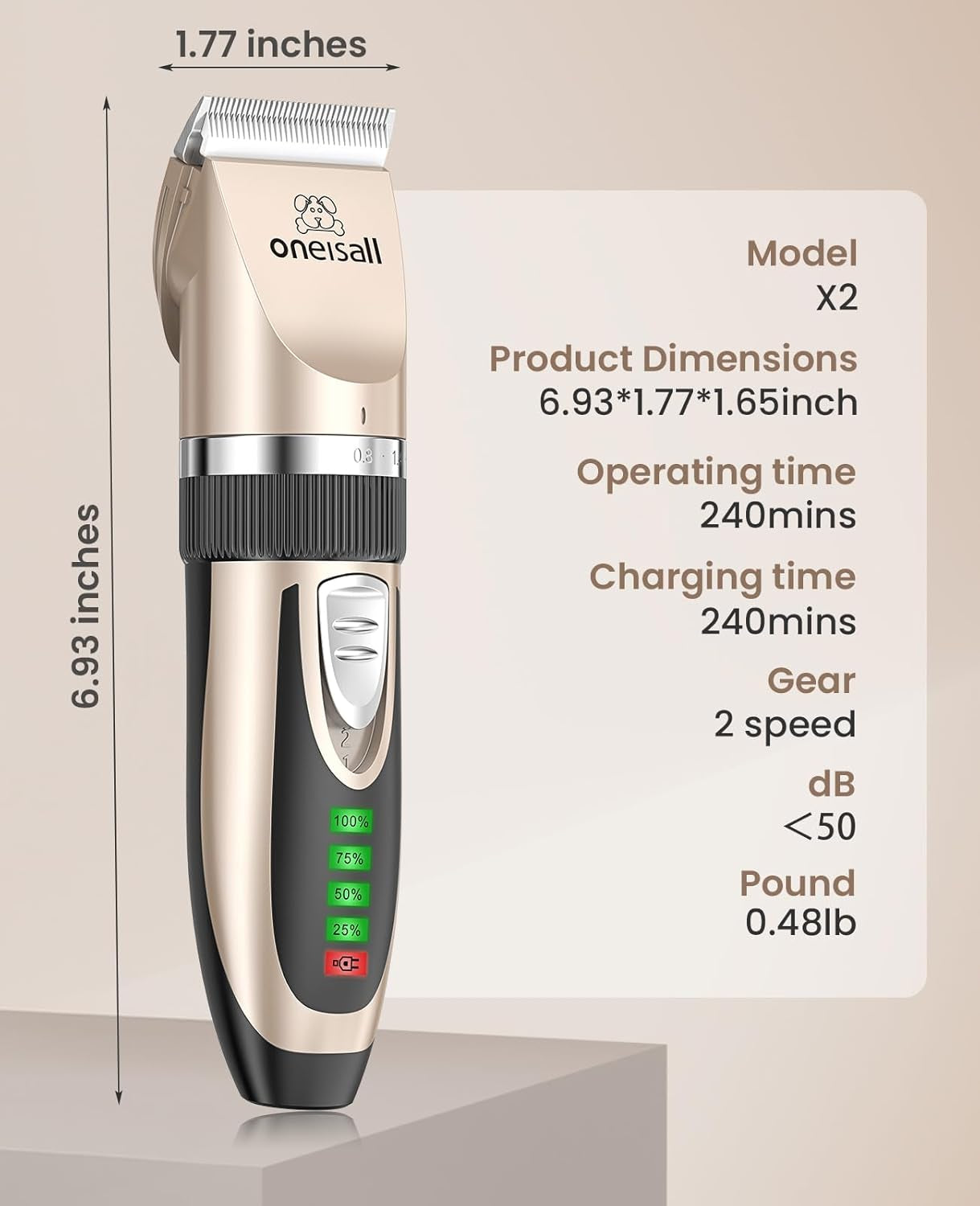 Quiet Rechargeable Pet Grooming Kit