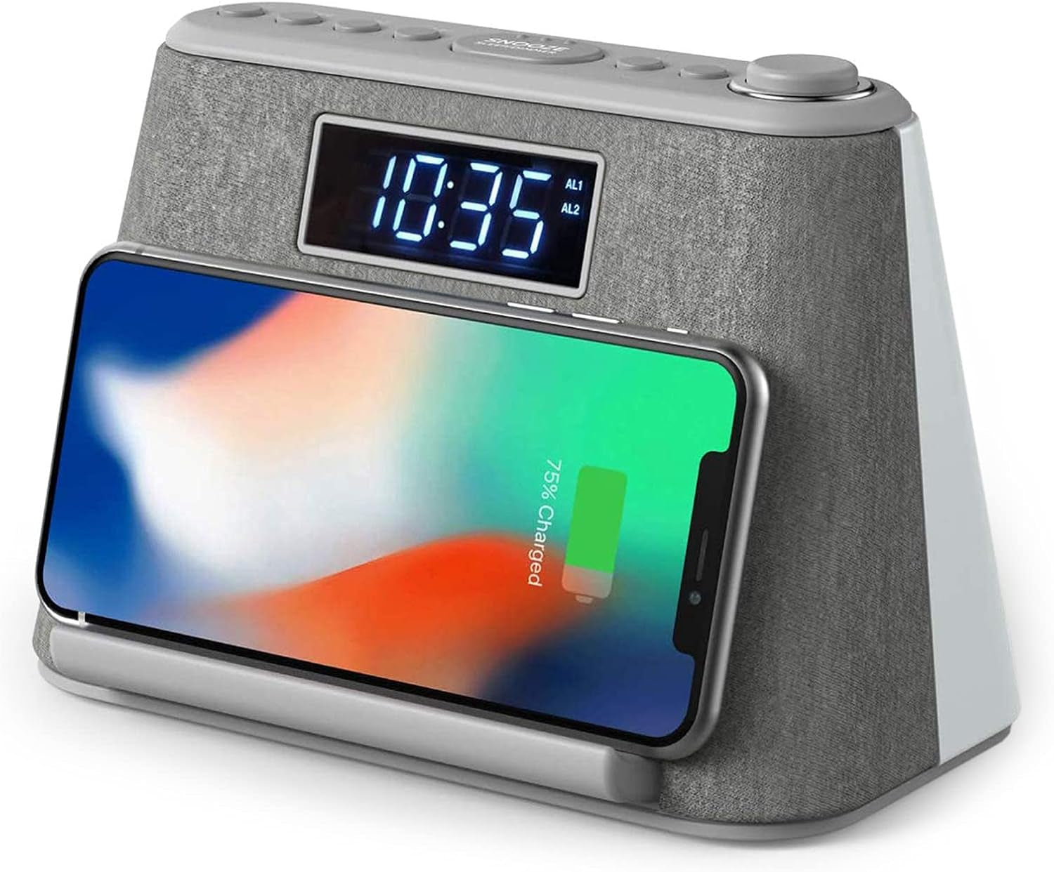 i-Box Digital Alarm Clock with Wireless Charging & Bluetooth Speaker