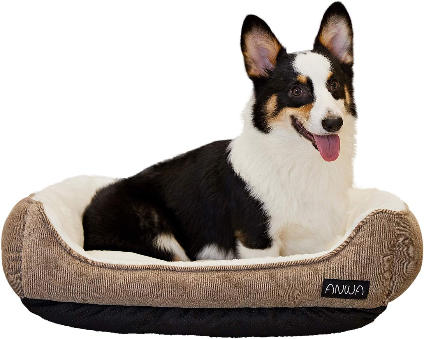 Durable Square Dog Bed - Machine Washable, Comfortable for Medium Dogs