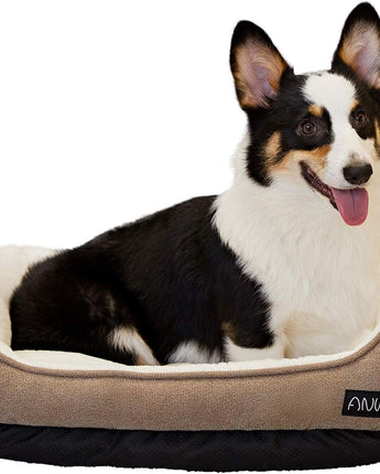 Durable Square Dog Bed - Machine Washable, Comfortable for Medium Dogs
